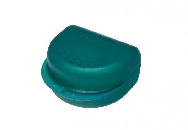 AMPRI-Zahnspangenbox fr Erwachsene, grn-opak