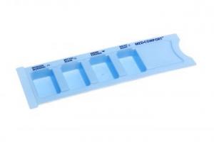 AMPRI-Hygiene, Medikamenten-Dispenser, MED COMFORT, 4 Fächer, VE = 200 Stück, blau