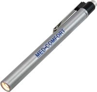 AMPRI-Hygiene, Dignostik-Leuchte, MED COMFORT, in Stiftform, mit auswechselbarer Batterie, VE = Pkg. á 50 Stück, Edelstahloptik