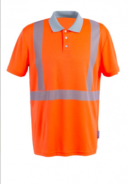 PLANAM-Norit Warnschutz Poloshirt 1/4, orange/zink