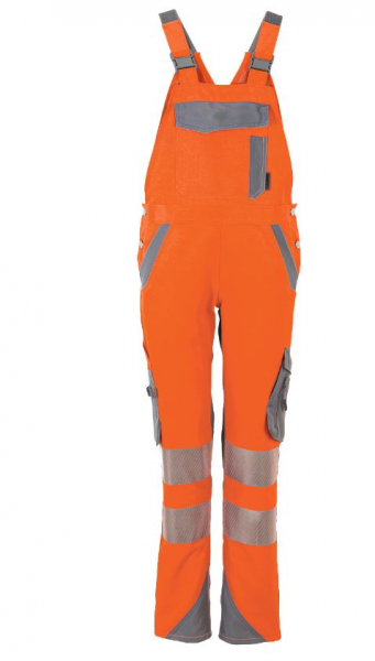 PLANAM-Norit Warnschutz Latzhose Damen, orange/zink