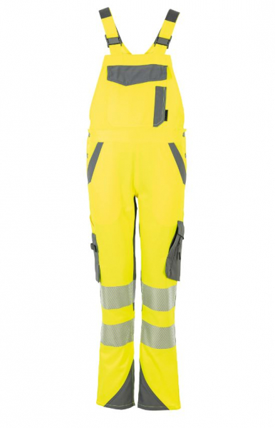 PLANAM-Norit Warnschutz Latzhose Damen, gelb/zink
