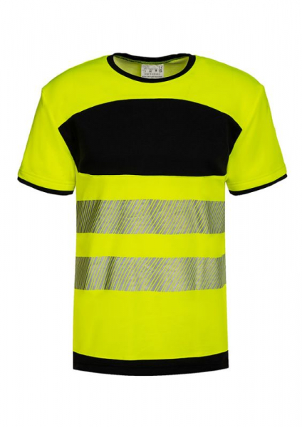 KORNTEX-EOS Hi-Vis T-Shirt mit schwarzer Brustpartie, signal-gelb/schwarz