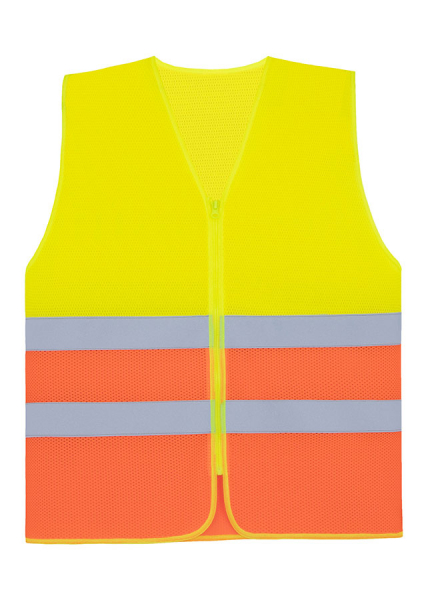 KORNTEX-Mesh-Warnweste Comfort-Fit  Rhodes, mit Reiverschluss, signal-gelb/signal-orange
