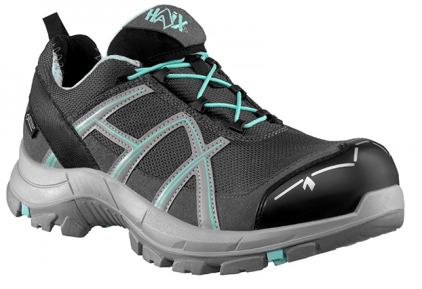HAIX 610041-S3 Damen-Sicherheitshalbschuhe, BLACK EAGLE Safety 40.1 WS, LOW GREY/MINT, grau/grn