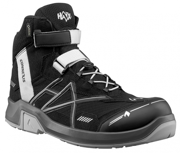 HAIX 630008-S3 Sicherheitsschuhe, hoch, CONNEXIS Safety GTX S3, MID BLACK/SILVER, schwarz/silber