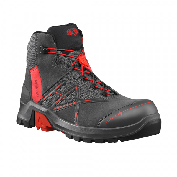 HAIX 631011-Sicherheitsschuh S3 Mid, CONNEXIS Safety + GTX, grau/rot