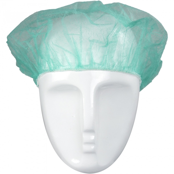 ASATEX-Einweg-Kopfhaube Barettform H52G, grün, VE = 10 Pkg. á 100 Stk.
