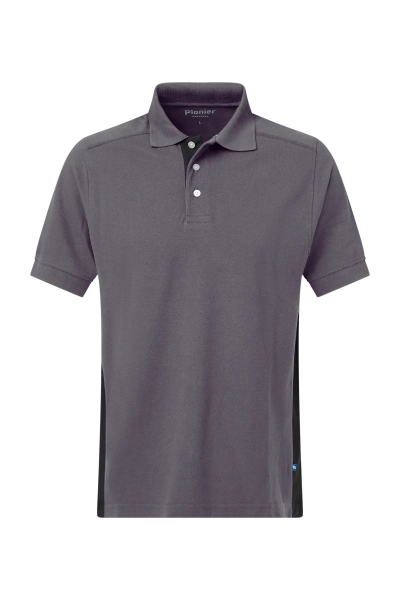 Pionier-Poloshirt mit Kontrast, Dunkelgrau/Schwarz