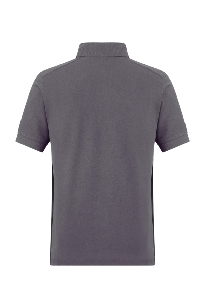 Pionier-Poloshirt mit Kontrast, Dunkelgrau/Schwarz