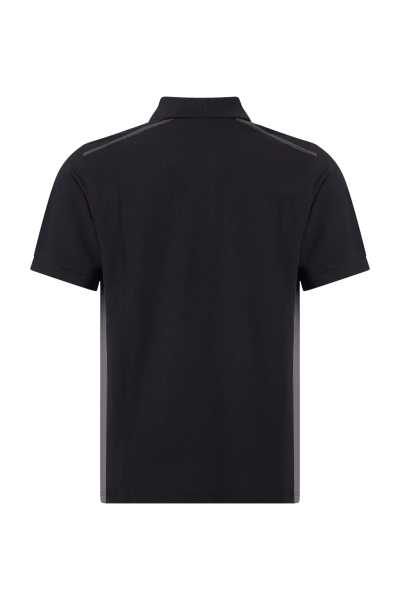 Pionier-Poloshirt mit Kontrast, Schwarz/Dunkelgrau