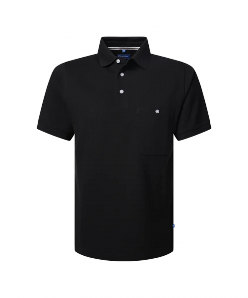 Pionier-Poloshirt mit Brusttasche, Schwarz