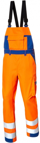 PIONIER-Warnschutz-Latzhose, CONVIS, warnorange/kornblau