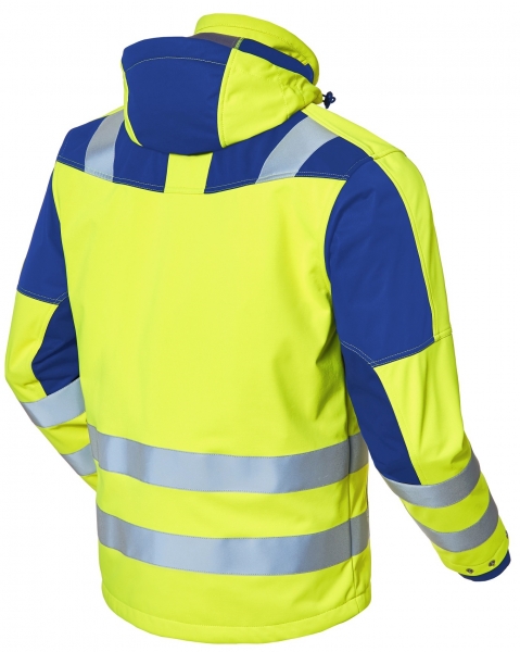 PIONIER-Warnschutz Softshell-Jacke, CONVIS, warngelb/kornblau