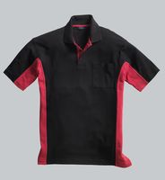 PIONIER-Polo-Shirt, Pique, ca. 185g/m², schwarz/rot