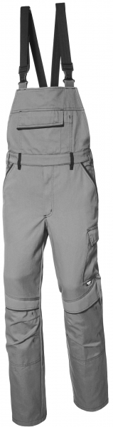 PIONIER-Herren-Latzhose, New Cotton Pure, grau/schwarz