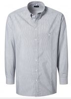 PIONIER-Workwear-Herren-Arbeits-Berufs-Hemd, 1/1 Arm, BUSINESS, grau/weiß feingestreift