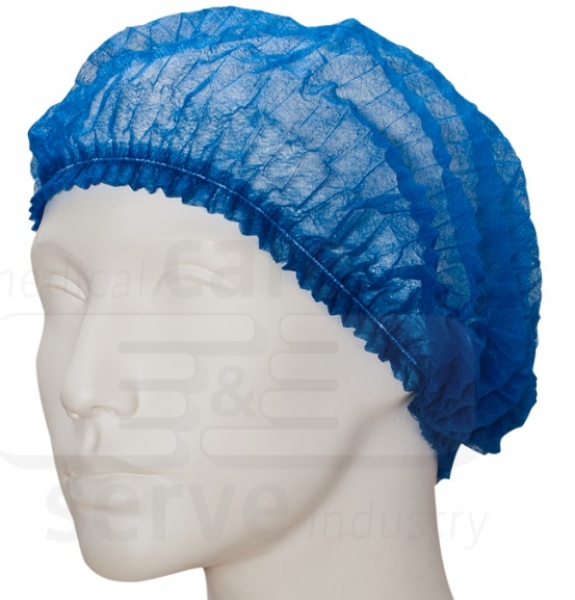 WIROS-Einweg-Vlies-Hauben, Einmalhauben, Clip, Pkg  100 Stck, VE = 1000 Stck, blau