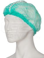 WIROS-Einweg-Vlies-Hauben, Einmalhauben, Clip, Aluminium Detektorstreifen, Pkg � 100 St�ck, VE = 1000 St�ck, gr�n