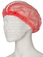 WIROS-Einweg-Vlies-Hauben, Einmalhauben, Clip, Aluminium Detektorstreifen, Pkg � 100 St�ck, VE = 1000 St�ck, rot