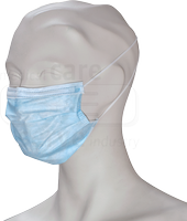 WIROS-Einweg-Vlies-Mundschutz, Einmalmaske, 3 lagig, Gummischlaufen, formbarer Nasenb�gel, Spenderbox, Pkg � 50 St�ck, VE = 2000 St�ck, blau