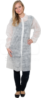 WIROS-Jobwear, Einweg-Vlies-Mantel, Einmal-Kittel, Druckknöpfe, ohne Taschen, 23 g/m², 140 x 110 cm, Pkg á 5 Stück, VE = 100 Stück, weiß