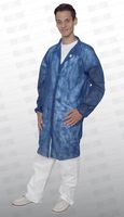 WIROS-Jobwear, Einweg-Vlies-Mantel, Einmal-Kittel, Druckknöpfe, ohne Taschen, 30 g/m², 155 x 125 cm, VE = 50 Stück, dunkelblau