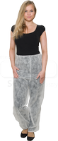 WIROS-Jobwear, Einweg-Vlies-Hose, Einmalhose, lang, ohne Taschen, Gummizugb�ndchen in Taille & Beinenden, 30 g/m�, 136 x 119 cm, VE = 50 St�ck, wei�