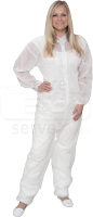 WIROS-Jobwear, Einweg-Vlies Overall, Einmal-Schutz-Anzug, 32 g/m², 140 x 178 cm, VE = 50 Stück, weiß