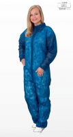 WIROS-Jobwear, Einweg-Vlies Overall, Einmal-Schutz-Anzug, 32 g/m², 140 x 178 cm, VE = 50 Stück, dunkelblau