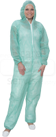 WIROS-Jobwear, Einweg-Vlies Overall, Einmal-Schutz-Anzug, 32 g/m², 150 x 183 cm, VE = 50 Stück, grün