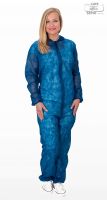 WIROS-Jobwear, Einweg-Vlies Overall, Einmal-Schutz-Anzug, 32 g/m², 130 x 171 cm, VE = 50 Stück, dunkelblau