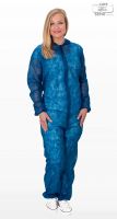 WIROS-Jobwear, Einweg-Vlies Overall, Einmal-Schutz-Anzug, 32 g/m², 158 x 188 cm, VE = 50 Stück, dunkelblau
