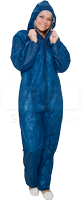 WIROS-Jobwear, Einweg-Vlies Overall, Einmal-Schutz-Anzug, extra stark, 45 g/m², 150 x 183 cm, VE = 50 Stück, dunkelblau