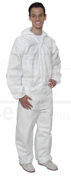 WIROS-Jobwear, Einweg-Chemikalien-Schutz-Overall, Einmal-Schutz-Anzug, Micro Porous, Kapuze, Kat III, Typ 5 + 6, antistatisch, 60 g/m�, 140 x 178 cm, VE = 50 St�ck, wei�