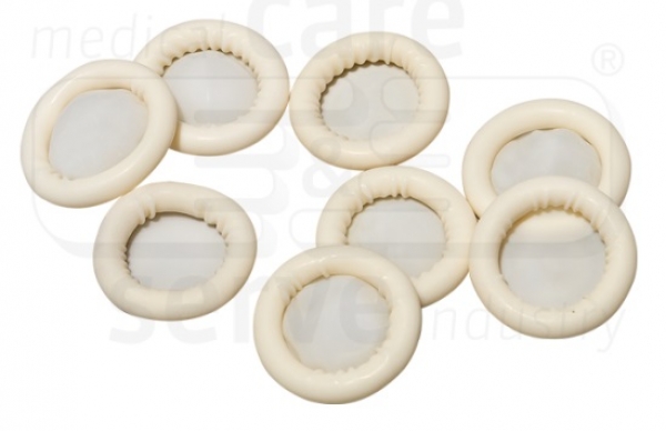 WIROS-Hand-Schutz, Einweg-Latex Fingerlinge, puderfrei, glatt, premium, Pkg � 100 St�ck, VE = 150 Pkg, wei�