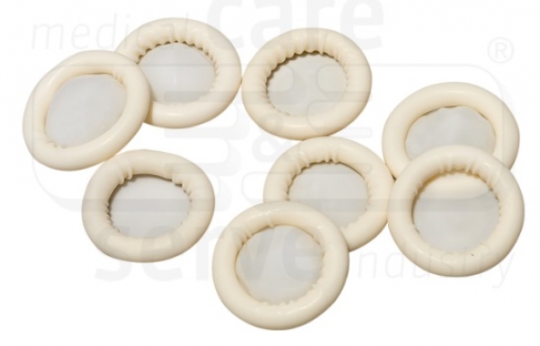 WIROS-Hand-Schutz, Einweg-Latex Fingerlinge, puderfrei, glatt, premium, Pkg � 100 St�ck, VE = 150 Pkg, wei�