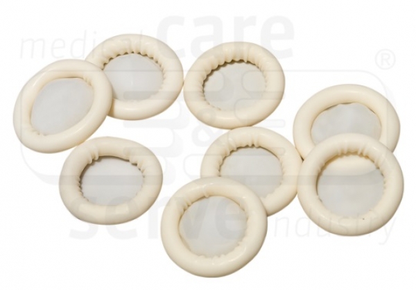 WIROS-Hand-Schutz, Einweg-Latex Fingerlinge, puderfrei, glatt, premium, Pkg � 100 St�ck, VE = 150 Pkg, wei�