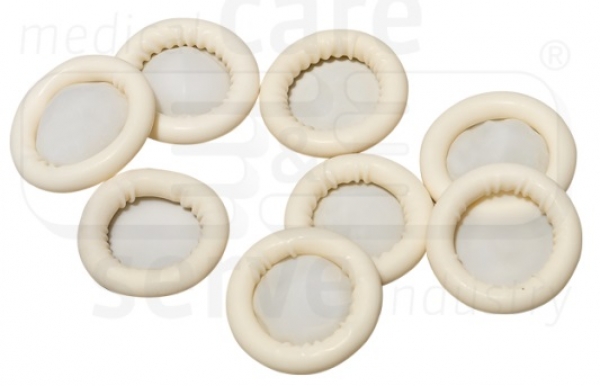 WIROS-Hand-Schutz, Einweg-Latex Fingerlinge, puderfrei, glatt, premium, Pkg � 100 St�ck, VE = 150 Pkg, wei�