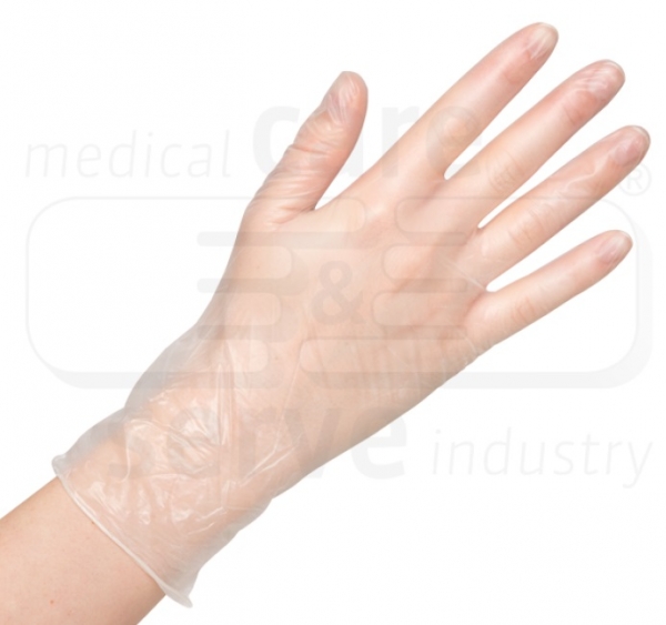 WIROS-Hand-Schutz, Einweg-Vinyl Handschuhe, gepudert, efficient, Spenderbox, Pkg � 100 St�ck, VE = 10 Pkg, semi transparent, wei�