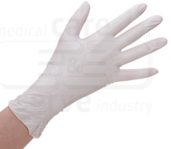 WIROS-Hand-Schutz, Einweg-Vinyl Handschuhe, puderfrei, stretch plus, Spenderbox, Pkg á 100 Stück, VE = 10 Pkg, semi transparent, creme