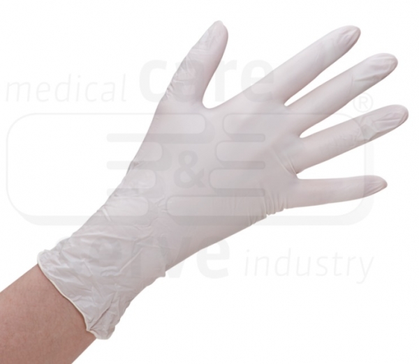 WIROS-Hand-Schutz, Einweg-Vinyl Handschuhe, puderfrei, stretch plus, Spenderbox, Pkg � 100 St�ck, VE = 10 Pkg, semi transparent, creme