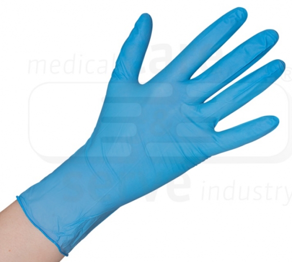 WIROS-Hand-Schutz, Einweg-Nitril Handschuhe, puderfrei, extra leicht, Spenderbox, Pkg � 200 St�ck, VE = 10 Pkg, blau
