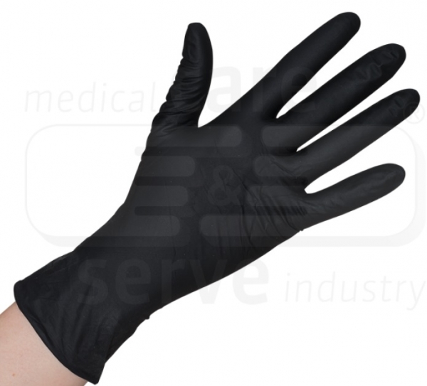 WIROS-Hand-Schutz, Einweg-Nitril Handschuhe, puderfrei, extra leicht, Spenderbox, Pkg � 200 St�ck, VE = 10 Pkg, schwarz