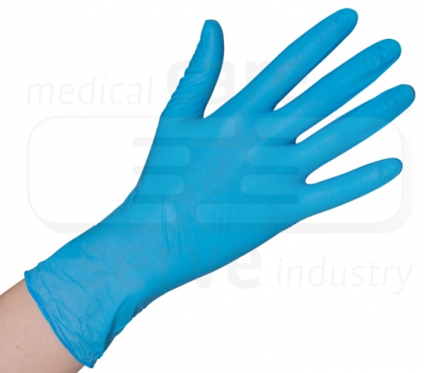 WIROS-Hand-Schutz, Einweg-Nitril Handschuhe, puderfrei, Spenderbox, Pkg � 100 St�ck, VE = 10 Pkg, blau