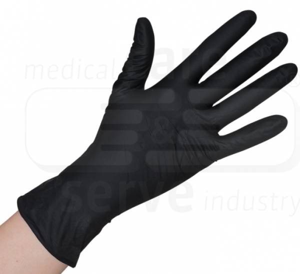 WIROS-Hand-Schutz, Einweg-Nitril Handschuhe, puderfrei, onyx plus premium, Spenderbox, Pkg � 100 St�ck, VE = 10 Pkg, schwarz