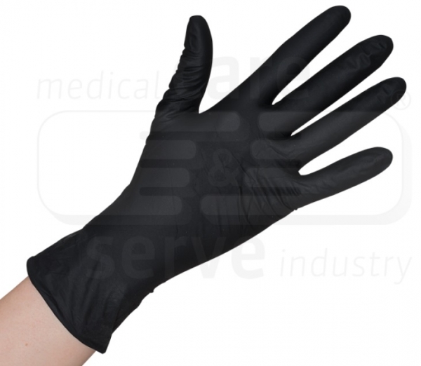 WIROS-Hand-Schutz, Einweg-Nitril Handschuhe, puderfrei, onyx plus premium, Spenderbox, Pkg � 100 St�ck, VE = 10 Pkg, schwarz