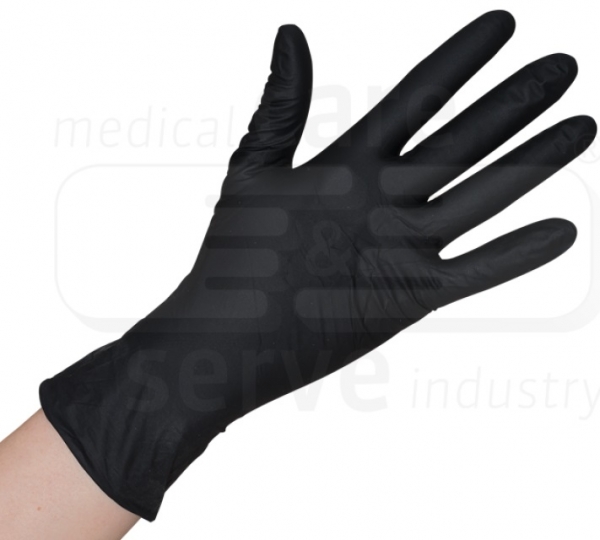 WIROS-Hand-Schutz, Einweg-Nitril Handschuhe, puderfrei, onyx plus premium, Spenderbox, Pkg � 100 St�ck, VE = 10 Pkg, schwarz
