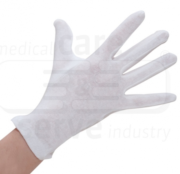 WIROS-Baumwoll Trikot Handschuhe, feinstrick, Schichtel, Polybeutel, Pkg. � 12 Paar, VE: 600 Paar, wei�