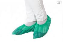 WIROS-Jobwear, Einweg-CPE-Überschuhe, Einmal-Schuhe, Clip, gehämmert, 0,03 mm, 15 x 41 cm, Pkg á 100 Stück, VE = 2000 Stück, grün